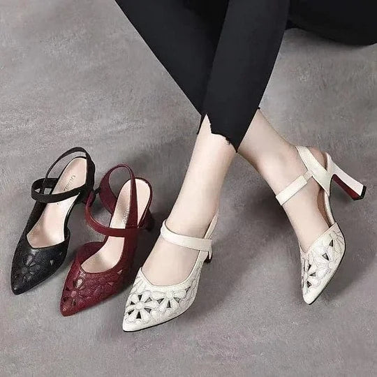 Escarpins confortables pour femmes, aspect cuir souple, avec soutien de la voûte plantaire
