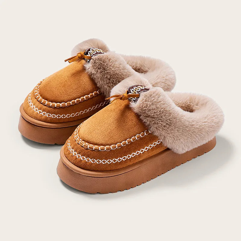 Pantoufles chaudes en velours pour femmes