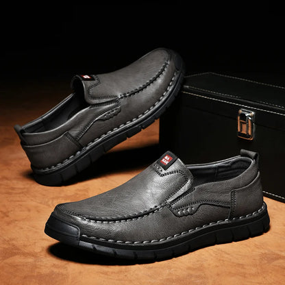Mocassins Confort à Soutien Ergonomique en Effet Cuir pour Hommes