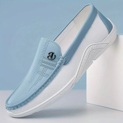 Mocassins pour hommes effet cuir, semelle souple antidérapante et confort de marche