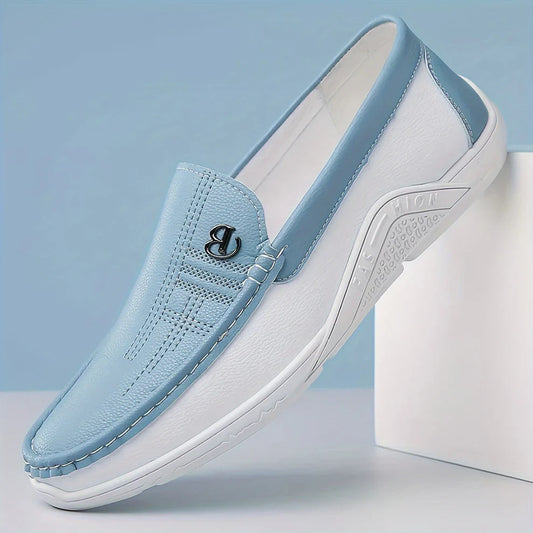 Mocassins pour hommes effet cuir, semelle souple antidérapante et confort de marche
