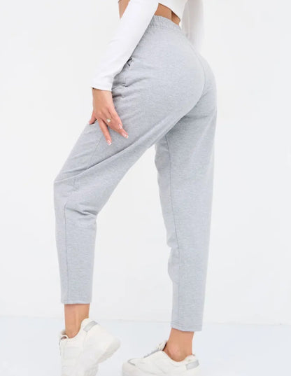Pantalon décontracté à taille fuselée et cordon de serrage pour femme