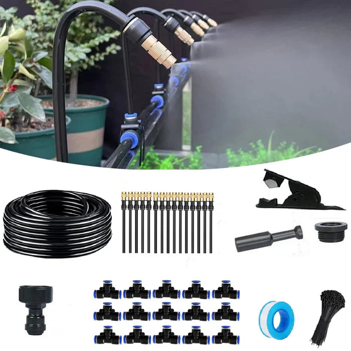 Kit de système d'irrigation par brumisation réglable pour jardin avec buses de pulvérisation