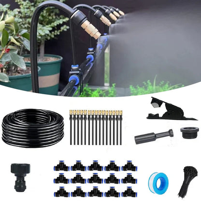 Kit de système d'irrigation par brumisation réglable pour jardin avec buses de pulvérisation