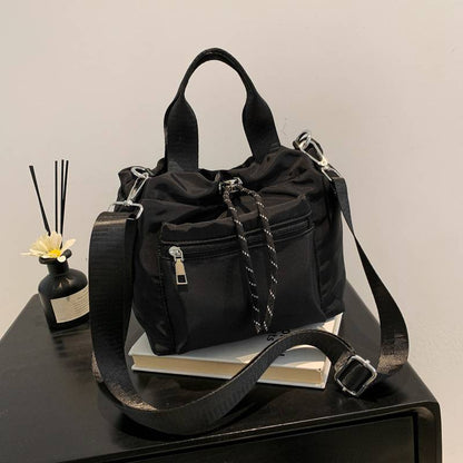 Sac seau bandoulière en nylon à cordon pour femme