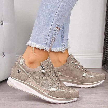Baskets confortables et de soutien à fermeture éclair pour femmes
