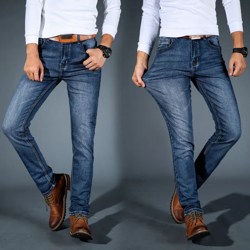 Jeans fuselés extensibles 4 directions de qualité supérieure pour hommes