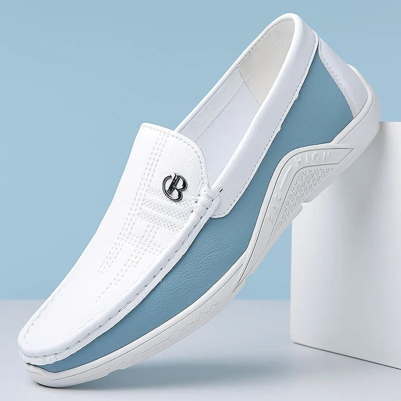 Mocassins pour hommes effet cuir, semelle souple antidérapante et confort de marche