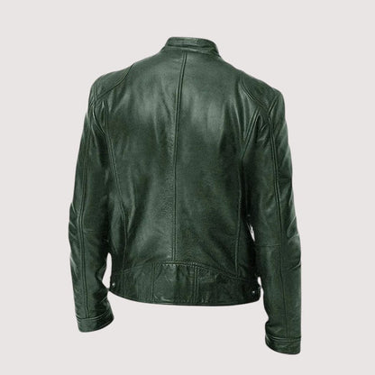 Veste de Motard Classique en Effet Cuir pour Homme