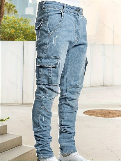 Jeans cargo slim pour homme