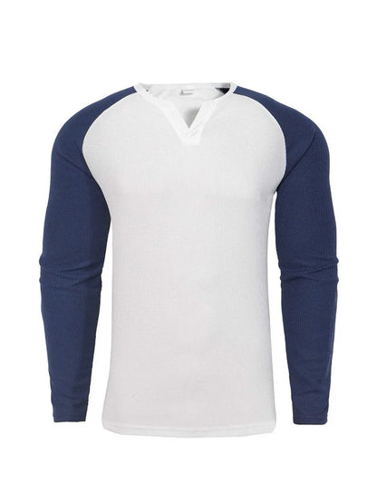 Ensemble de hauts raglan côtelés coupe slim pour homme
