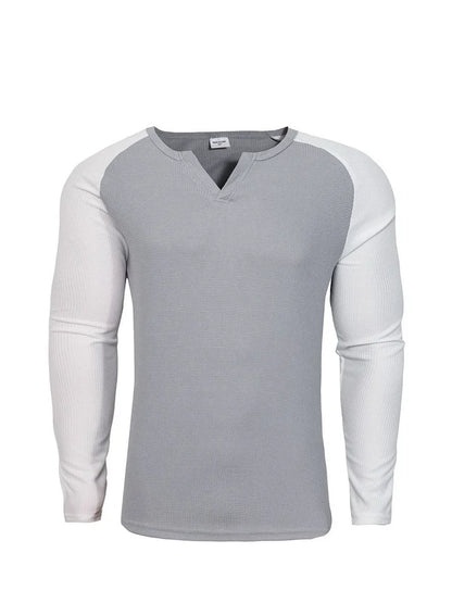 Ensemble de hauts raglan côtelés coupe slim pour homme