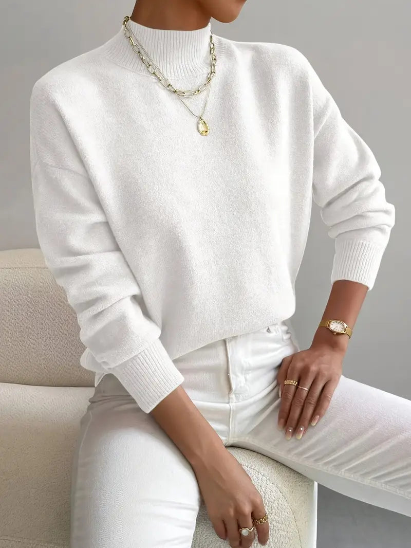Pull à col roulé confortable pour femme