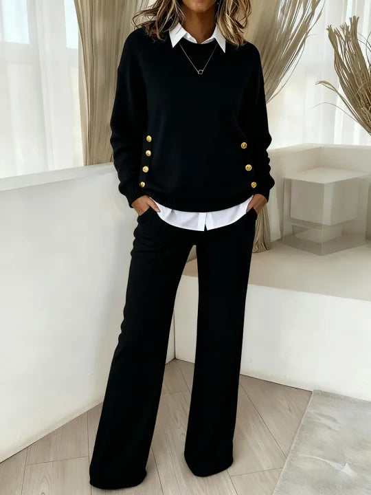 Ensemble deux pièces élégant pour femme : sweat-shirt et pantalon