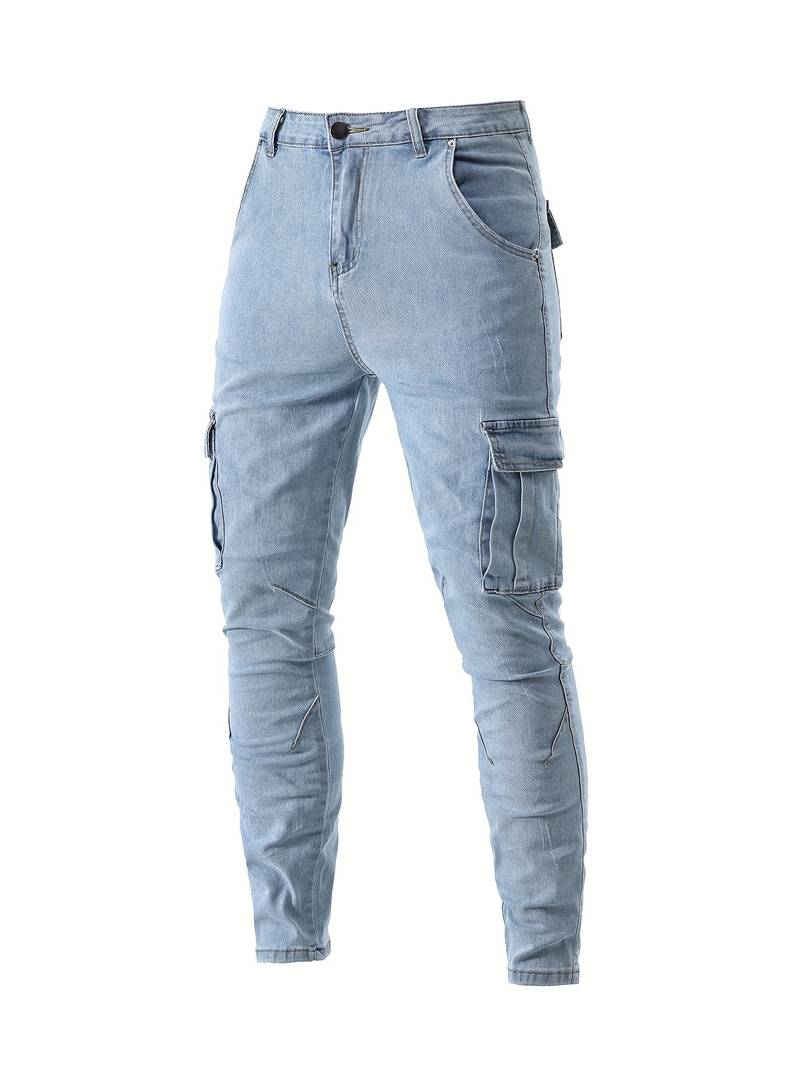 Jeans cargo slim pour homme