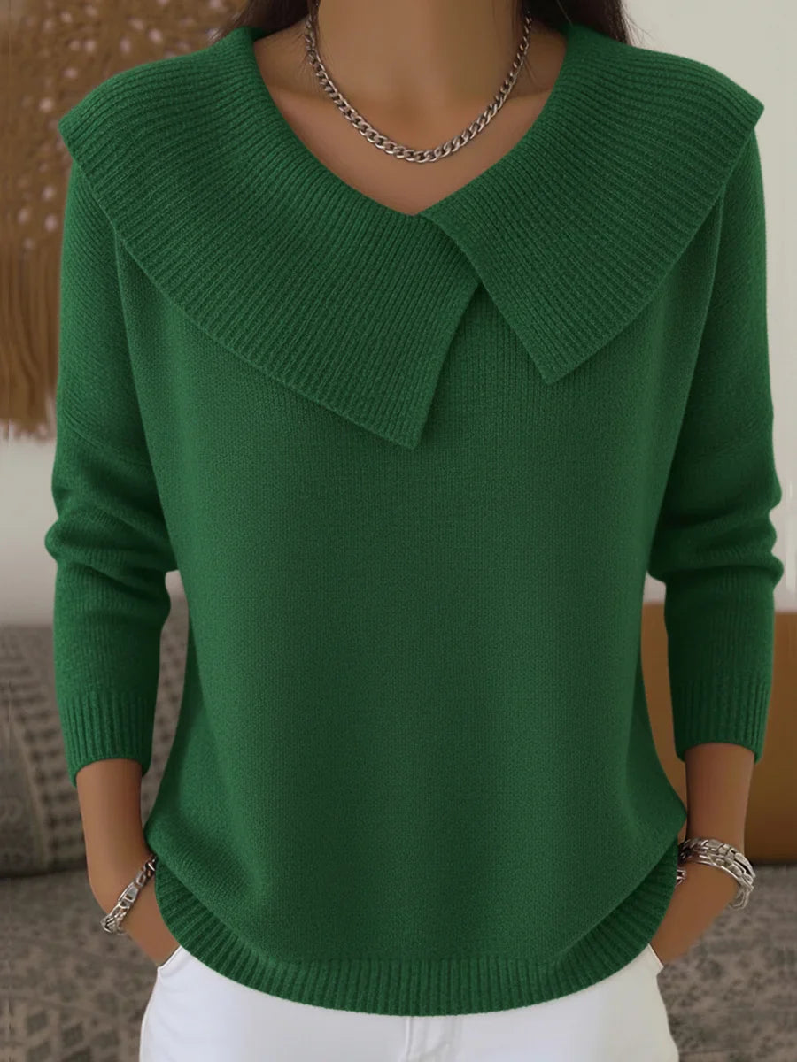 Pull de Noël à col revers pour femme