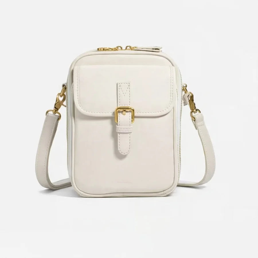 Sac à Main Bandoulière Compact en Effet Cuir pour Femme
