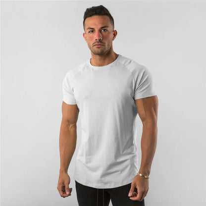 T-shirt de sport à manches raglan et col rond pour homme
