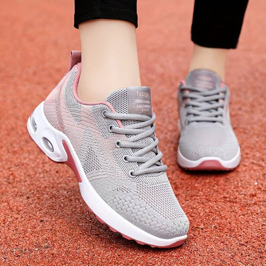 Baskets à lacets pour femme, à empiècements colorés et semelle Air-Cushion
