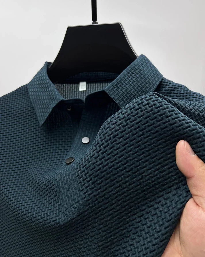 Polo à manches courtes pour homme avec détails en maille respirante