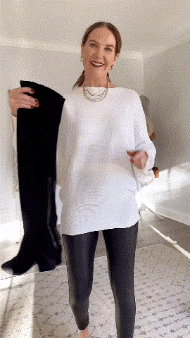 Pull tunique oversize à col bateau et manches chauve-souris en maille côtelée pour femme