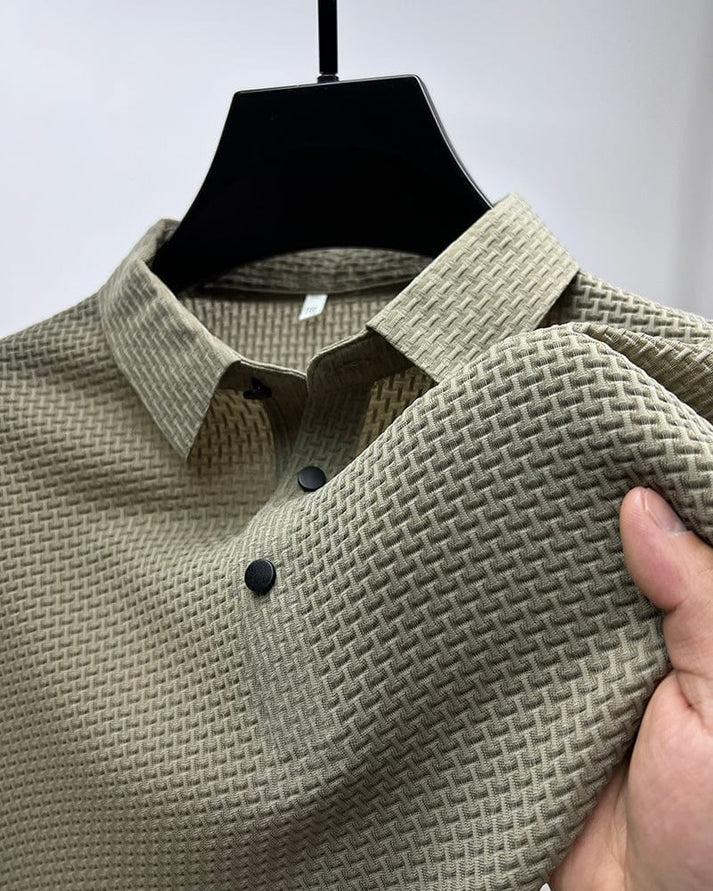 Polo à manches courtes pour homme avec détails en maille respirante