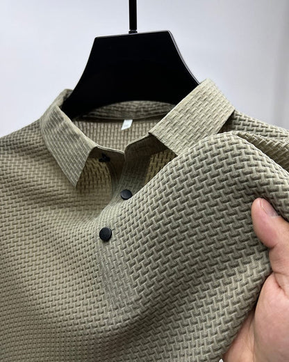 Polo à manches courtes pour homme avec détails en maille respirante