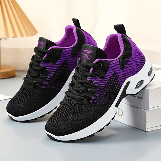 Baskets à lacets pour femme, à empiècements colorés et semelle Air-Cushion