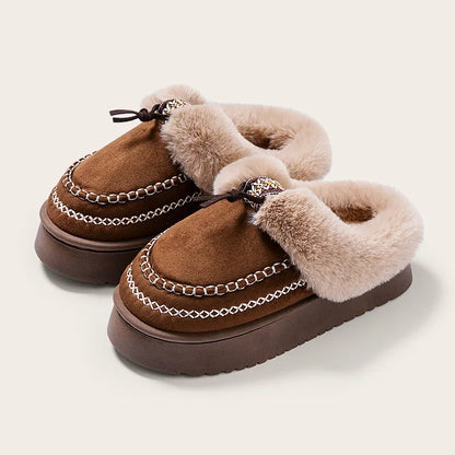 Pantoufles chaudes en velours pour femmes