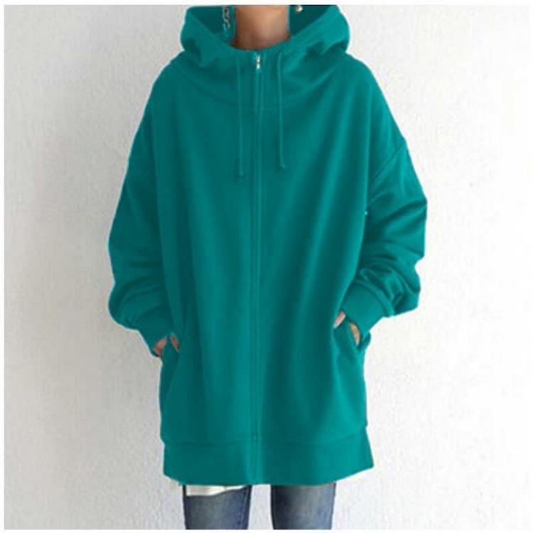 Pull à capuche zippé automne/hiver pour femme