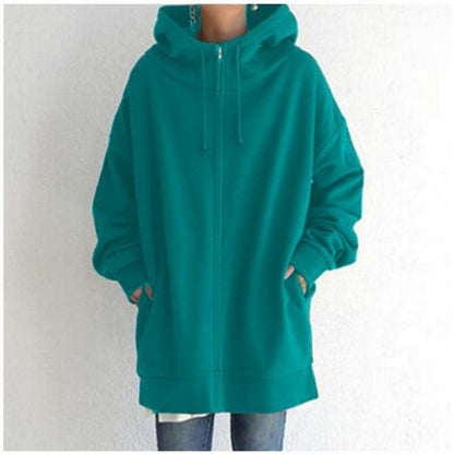 Pull à capuche zippé automne/hiver pour femme