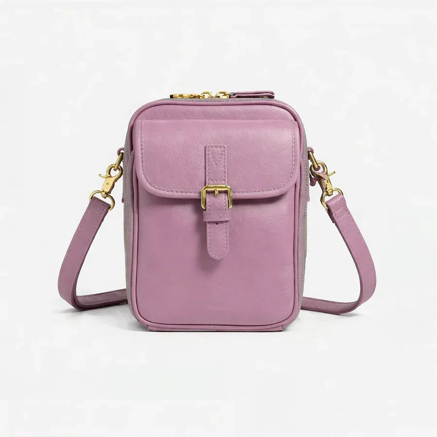 Sac à Main Bandoulière Compact en Effet Cuir pour Femme