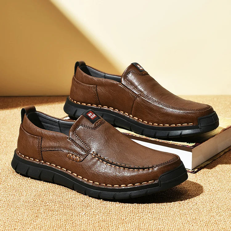 Mocassins Confort à Soutien Ergonomique en Effet Cuir pour Hommes