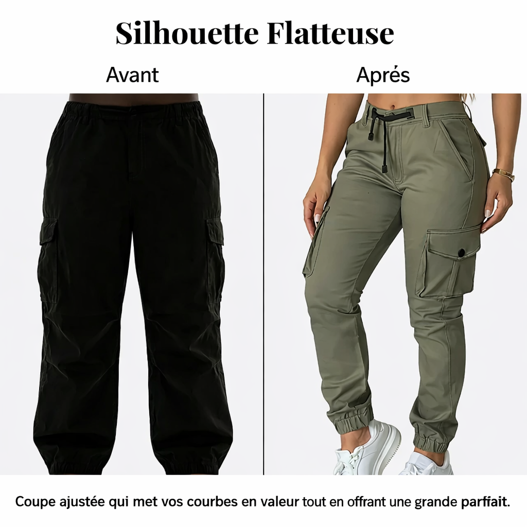 Pantalon cargo de jogging à poches utilitaires pour femme