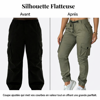 Pantalon cargo de jogging à poches utilitaires pour femme