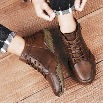 Bottes mi-mollet effet cuir pour hommes