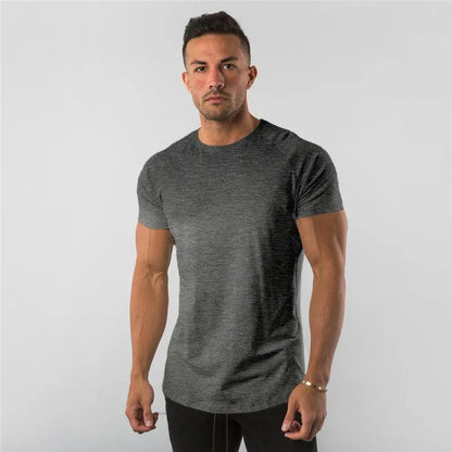 T-shirt de sport à manches raglan et col rond pour homme