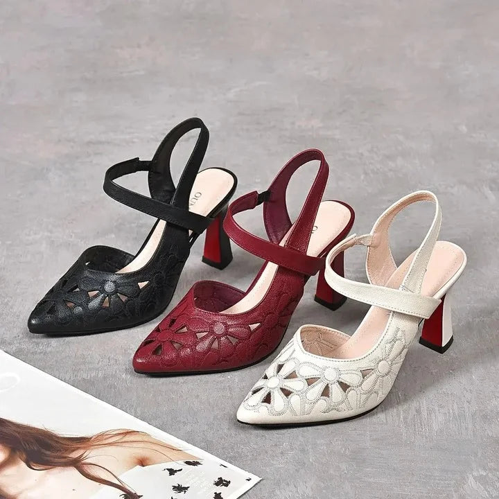 Escarpins confortables pour femmes, aspect cuir souple, avec soutien de la voûte plantaire