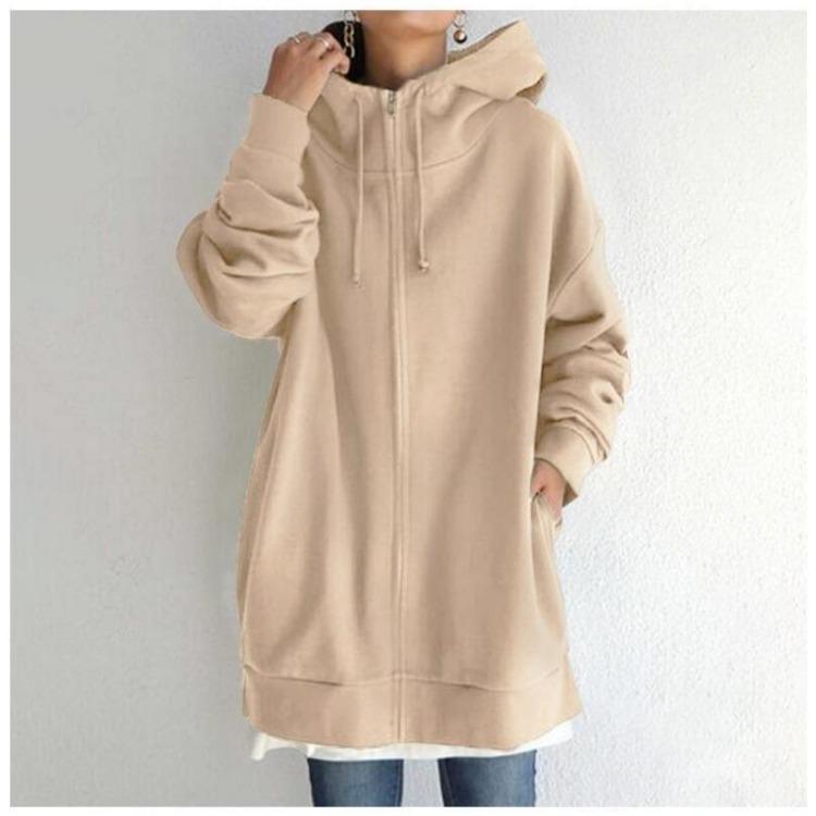 Pull à capuche zippé automne/hiver pour femme