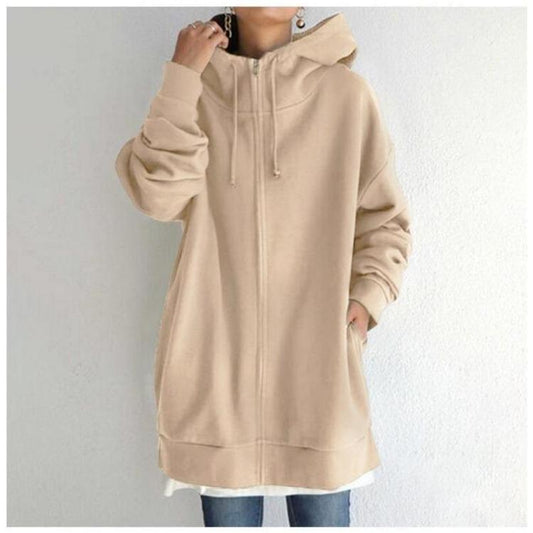 Pull à capuche zippé automne/hiver pour femme