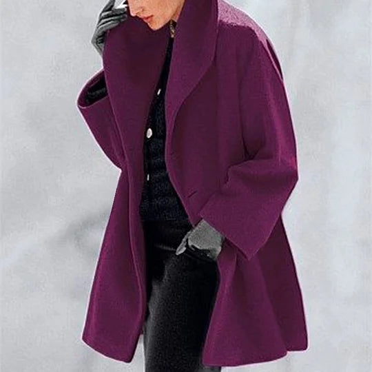 Manteau élégant pour femme en laine mélangée, style scandinave