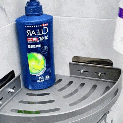 Étagère de rangement d'angle adhésive pour salle de bain