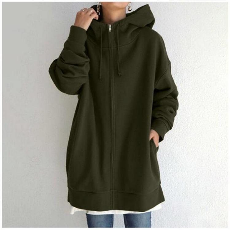 Pull à capuche zippé automne/hiver pour femme