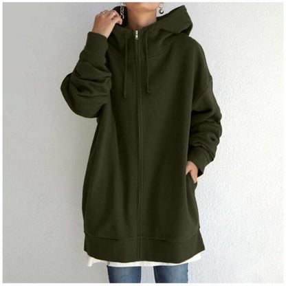 Pull à capuche zippé automne/hiver pour femme