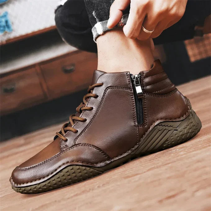 Bottes mi-mollet effet cuir pour hommes