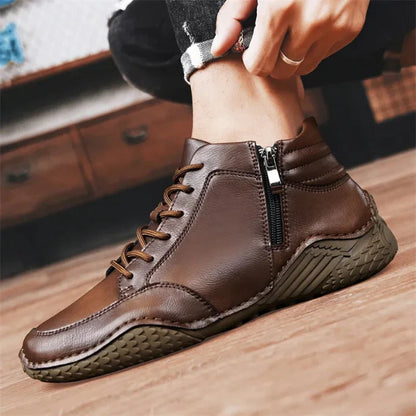 Bottes mi-mollet effet cuir pour hommes