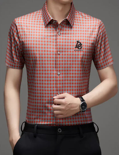 Chemise décontractée à carreaux modernes pour homme