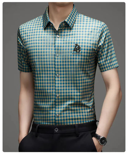 Chemise décontractée à carreaux modernes pour homme