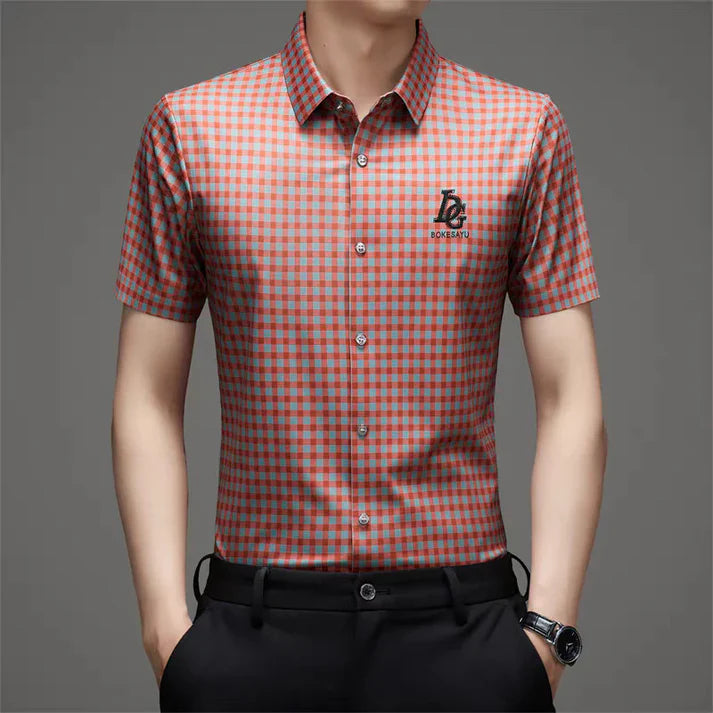 Chemise décontractée à carreaux modernes pour homme