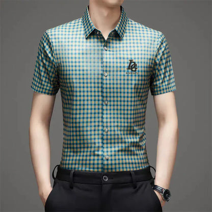 Chemise décontractée à carreaux modernes pour homme